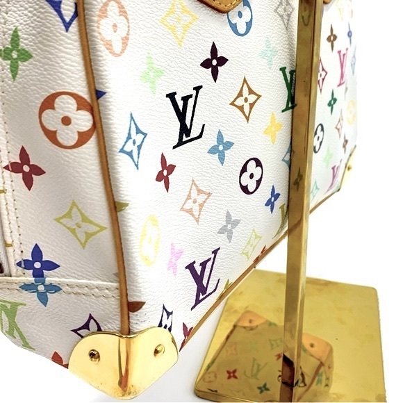 Louis Vuitton Trouville Murakami Multicolor White Monogram LV Handbag Auth - Picture 9 of 16